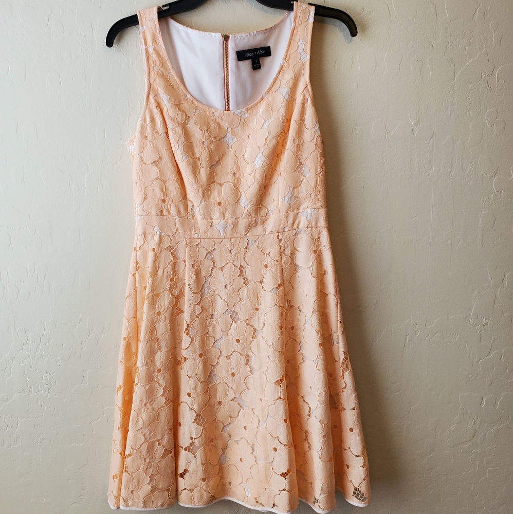 Peach Floral Dress